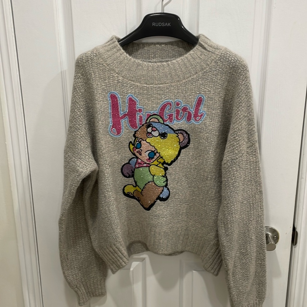 Wool Embellished Sweater one size brand new